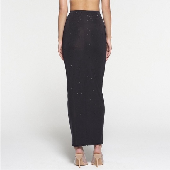 NWOT! SKIMS X Swarovski Jelly Sheer Maxi Skirt in Onyx Black - Picture 3 of 16